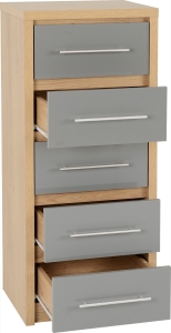 Image: 7088 - Seville 5 Drawer Chest - Grey